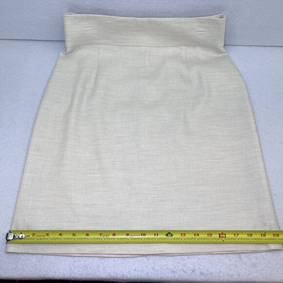 Antonio Melani linen blend lined cream pencil skirt womens size 8 - Picture 8 of 9
